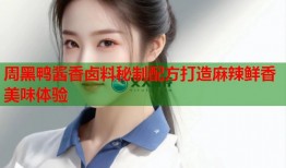 周黑鸭酱香卤料秘制配方打造麻辣鲜香美味体验